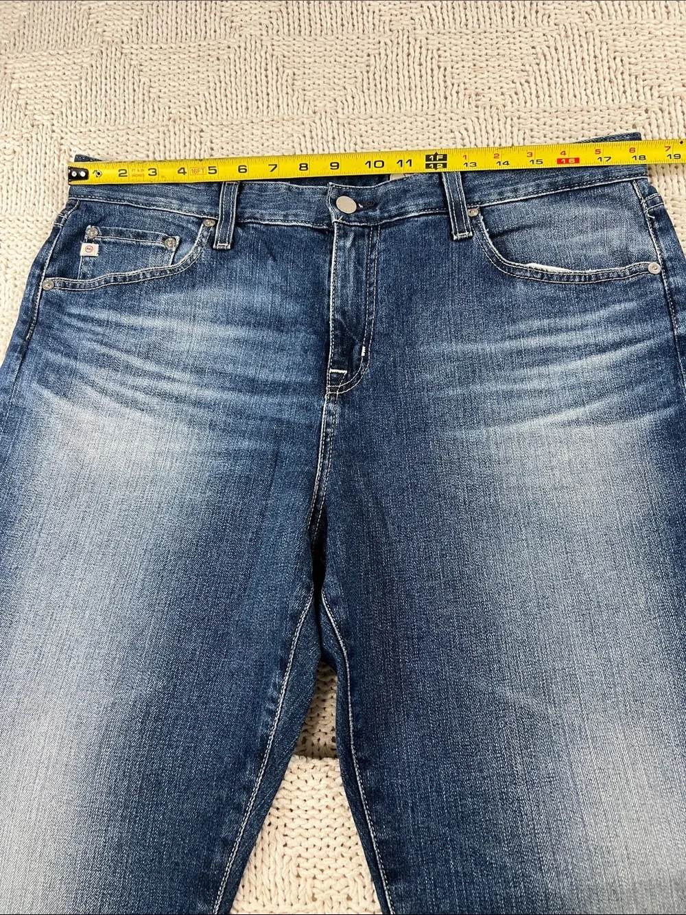 Ag Adriano Goldschmied Women's Blue Washed Ex-Boyfriend Jeans
